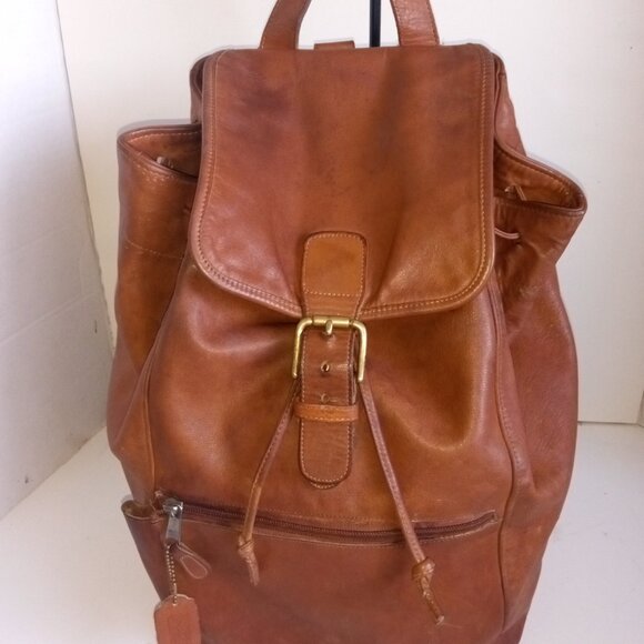 *RARE* COACH '80s XL Traveler Drawstring Flap Backpack Rucksack Brown 4040-103 - Picture 3 of 16